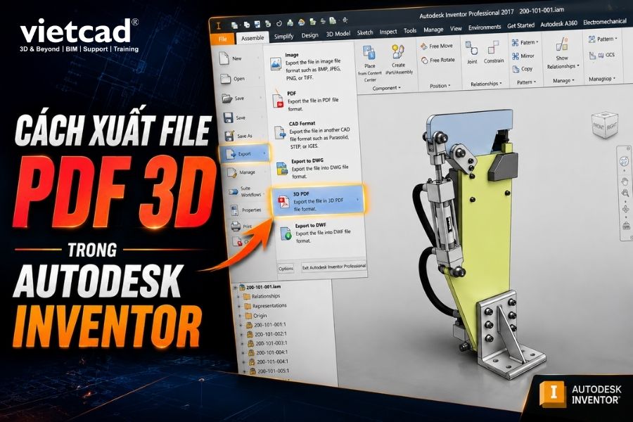 Hướng dẫn xuất file PDF 3D trong Autodesk Inventor