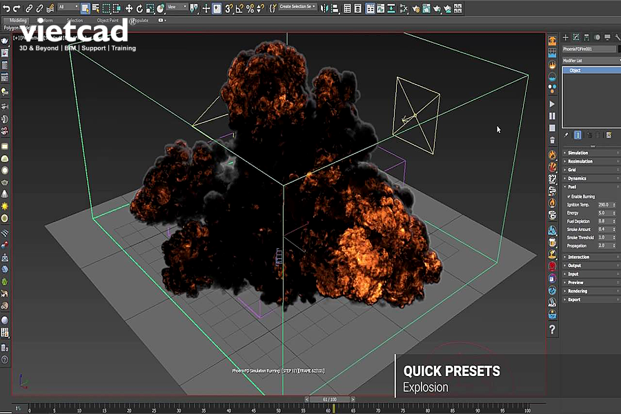 Phoenix FD trong 3ds Max m&ocirc; phỏng lửa, kh&oacute;i, nước v&agrave; c&aacute;c hiệu ứng chất lỏng phục vụ dựng h&igrave;nh v&agrave; VFX