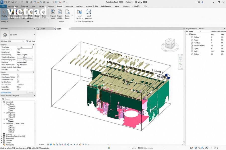 Accelerated Graphics tăng tốc hiển thị m&ocirc; h&igrave;nh trong Autodesk Revit