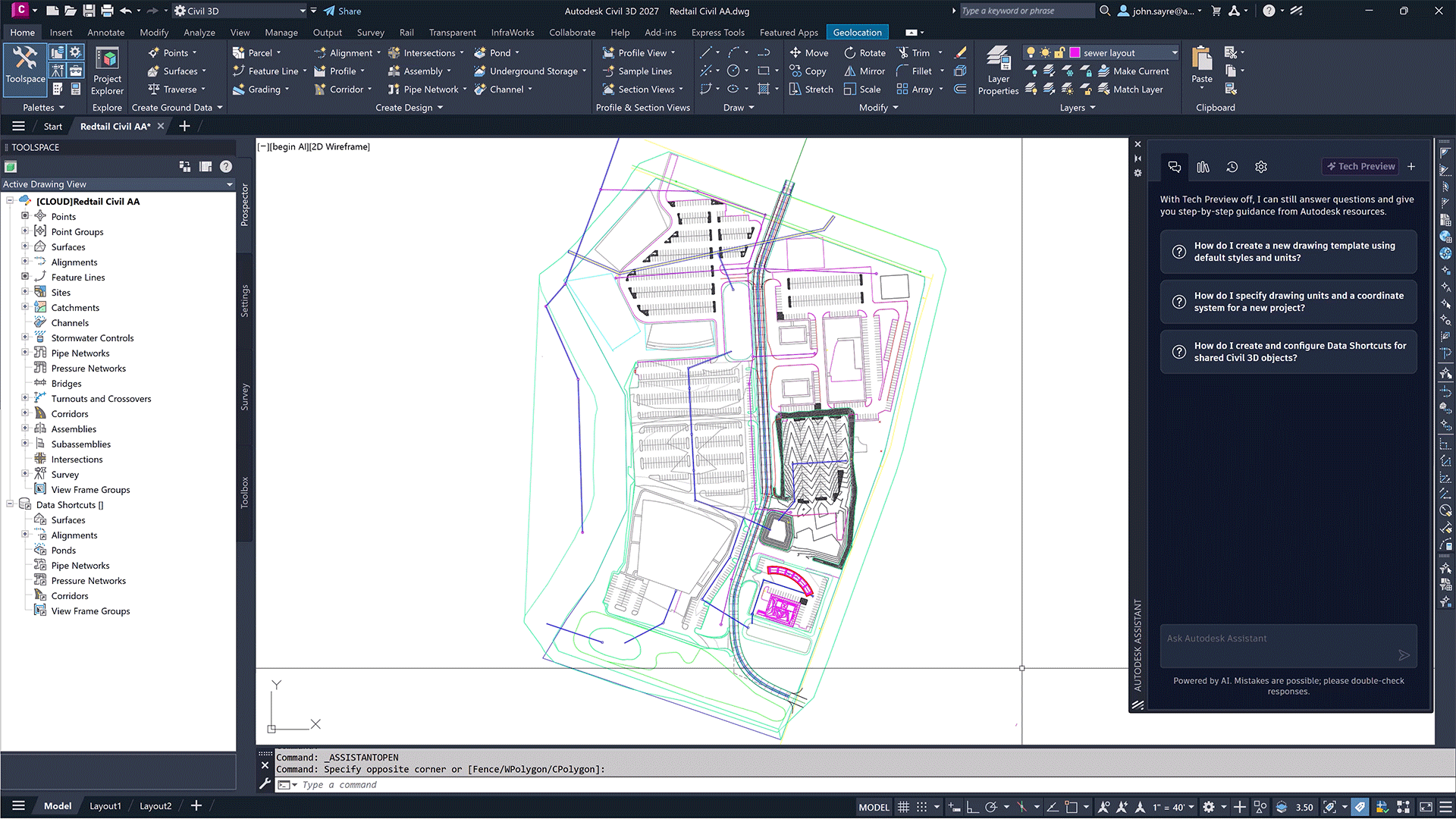 Autodesk Assistant Tech Preview Civil 3 D 2027 1920x1080px