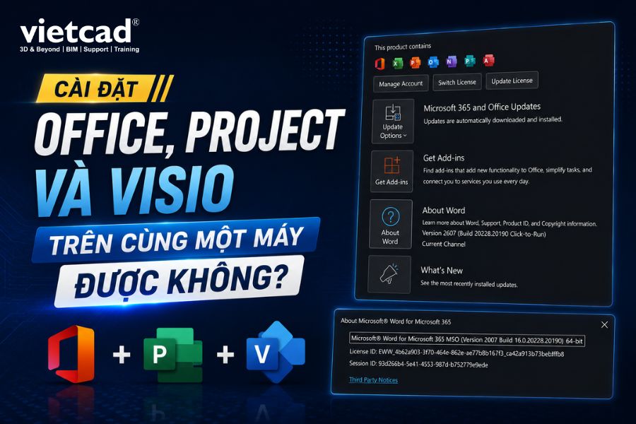 Cài đặt Office, Project và Visio trên cùng một máy được không?
