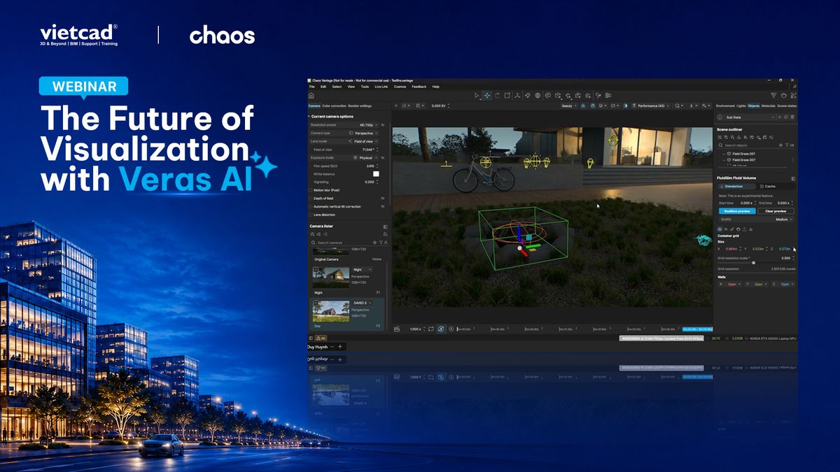 Chaos Vantage 3 trình diễn render thời gian thực trong webinar