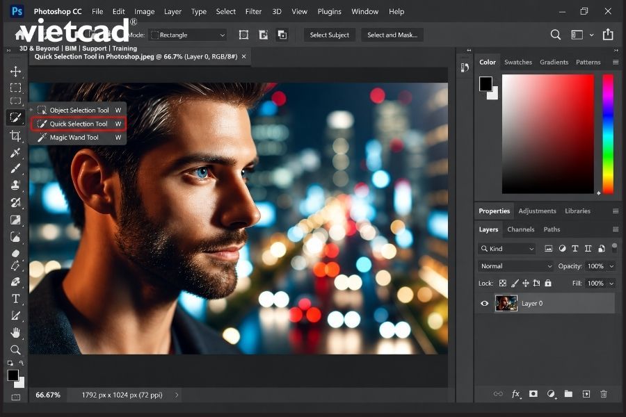 C&ocirc;ng cụ chọn v&agrave; chỉnh sửa đối tượng trong Adobe Photoshop gi&uacute;p xử l&yacute; từng khu vực của h&igrave;nh ảnh ch&iacute;nh x&aacute;c hơn