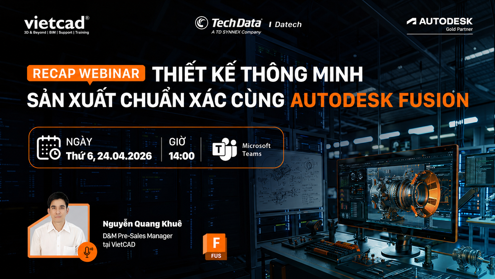 VietCAD| Recap Webinar Fusion 360: CAD - CAM - Generative Design Cho Kỹ Sư Cơ Khí 