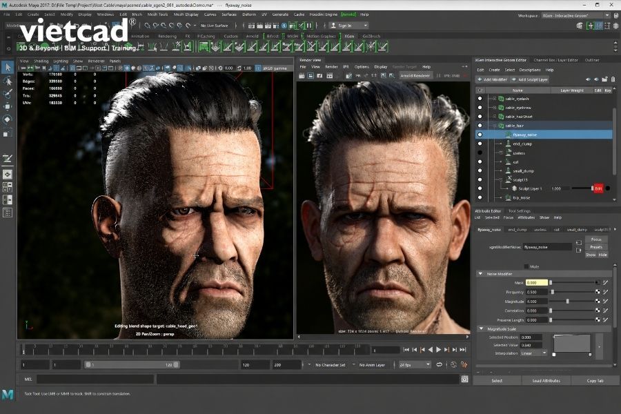 Autodesk Maya hỗ trợ rigging, skinning v&agrave; animation để tạo chuyển động ch&acirc;n thực cho nh&acirc;n vật 3D