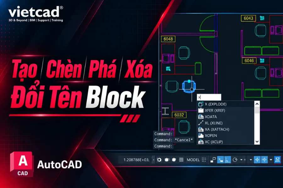 Cách Tạo, Chèn, Đổi Tên, Phá Và Xóa Block Trong AutoCAD