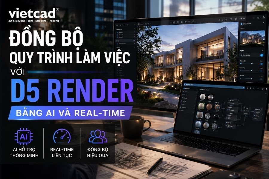 Đồng Bộ Quy Trình Làm Việc Với D5 Render Bằng AI Và Real-Time