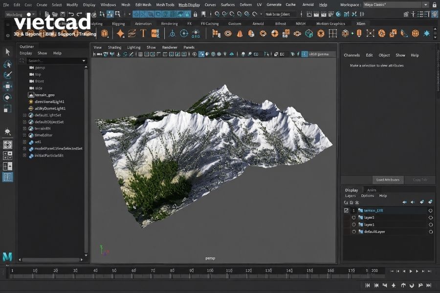 Autodesk Maya hỗ trợ x&acirc;y dựng v&agrave; ho&agrave;n thiện cảnh 3D với vật liệu, &aacute;nh s&aacute;ng v&agrave; m&ocirc;i trường chi tiết