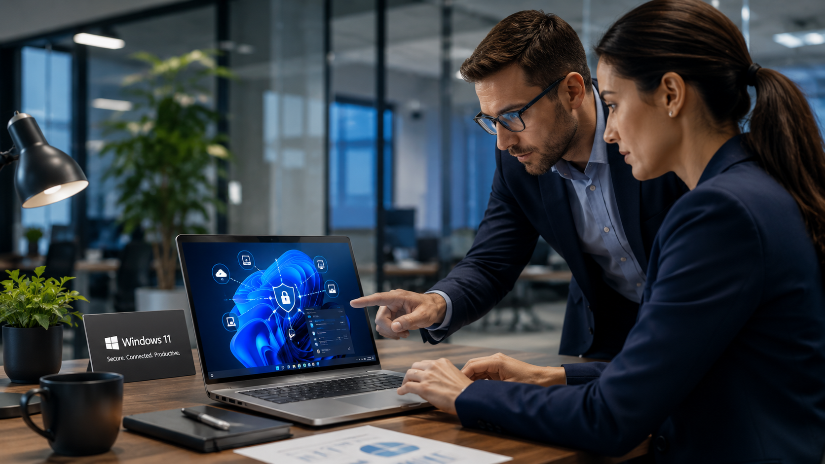 Nâng cấp Windows 11 Pro giúp bảo vệ an toàn dữ liệu và tăng cường hiệu suất doanh nghiệp.