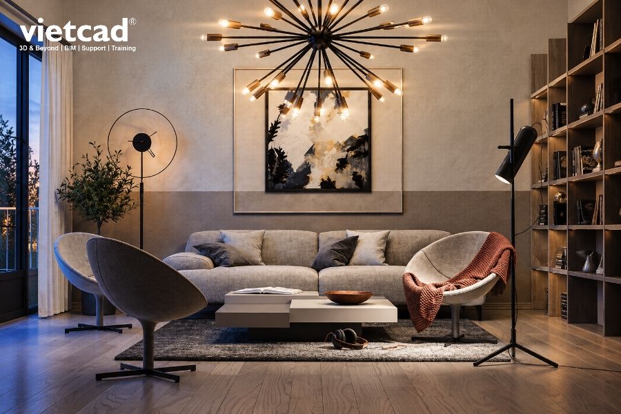 Khả năng t&iacute;ch hợp V-Ray với 3ds Max, SketchUp, Revit, Rhino v&agrave; Cinema 4D trong workflow diễn họa 3D
