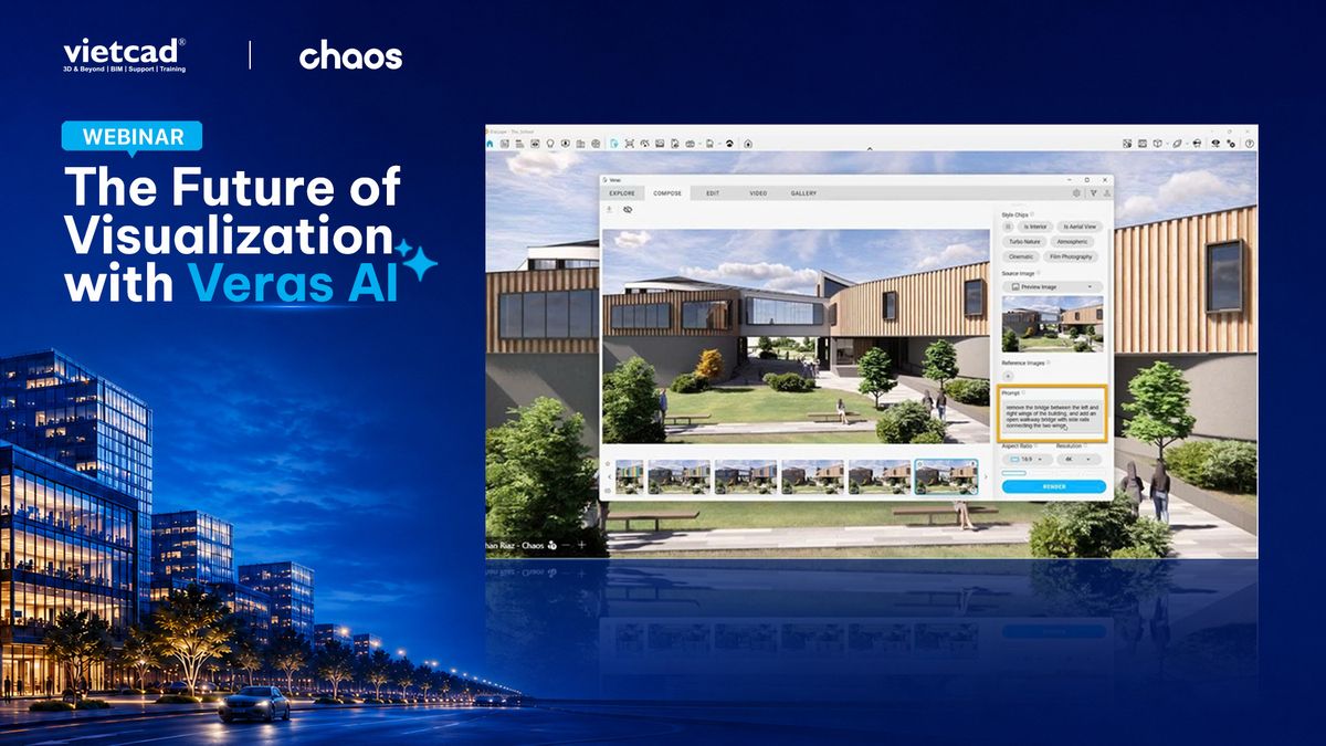 Demo Veras AI 4.0 tạo visualization từ mô hình kiến trúc