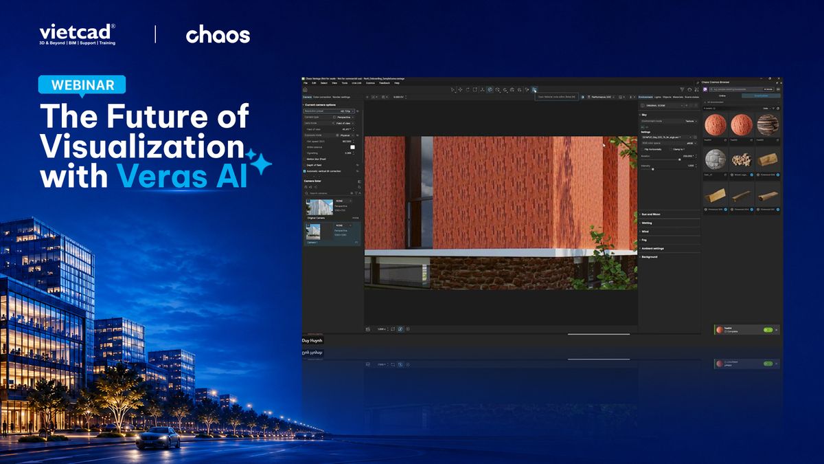 Veras AI tích hợp trực tiếp vào phần mềm BIM CAD trong webinar VietCAD và Chaos
