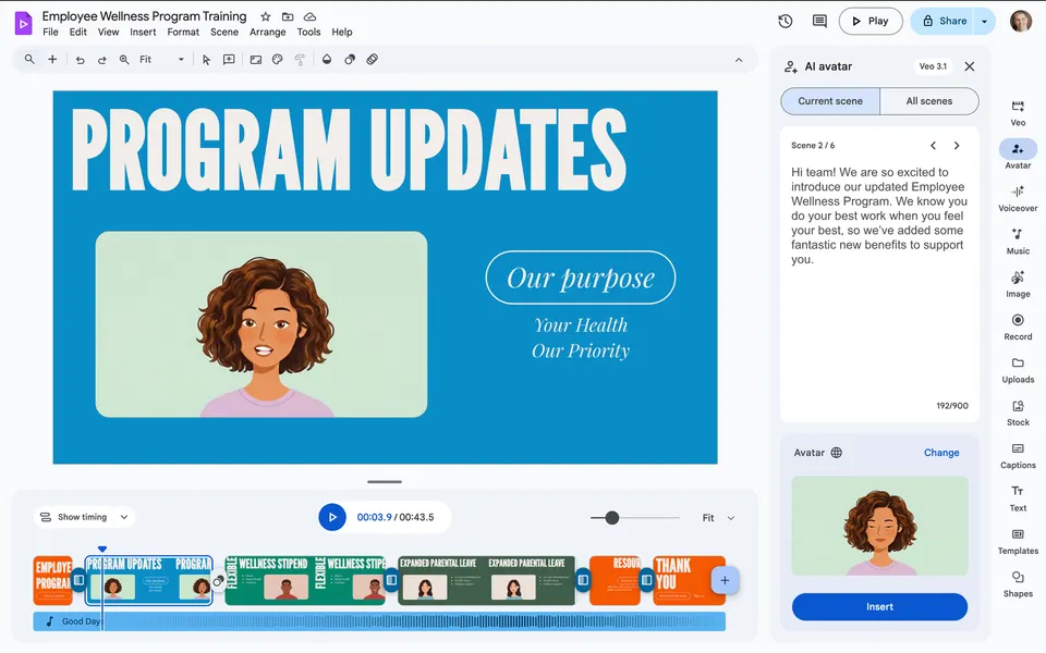 Google Vids: Biến nhân viên thành nhà làm phim chuyên nghiệp với AI