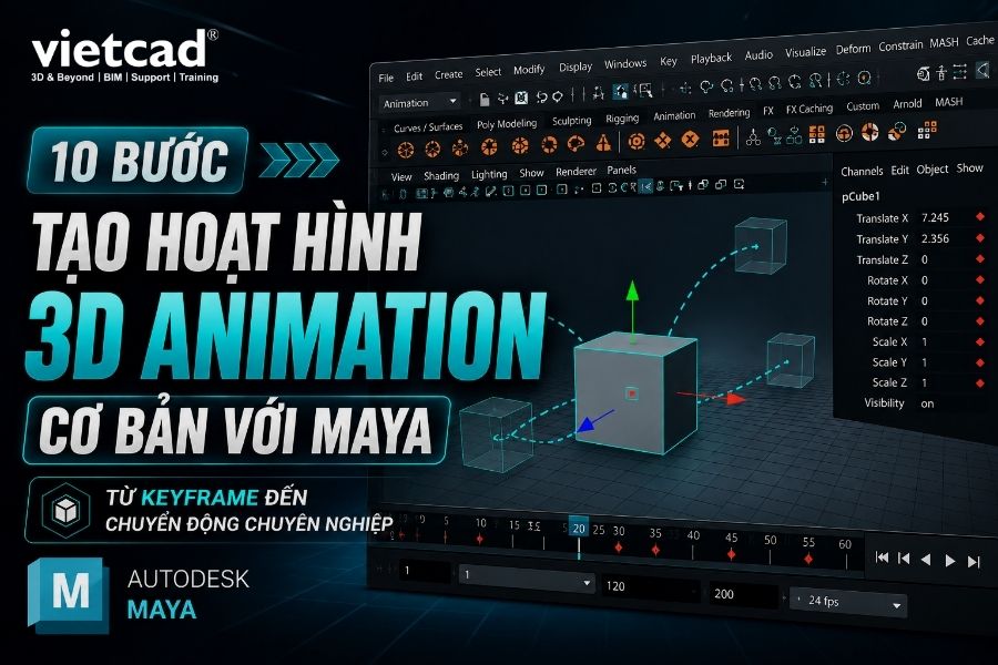 Cách tạo hoạt hình 3D Animation cơ bản với Maya