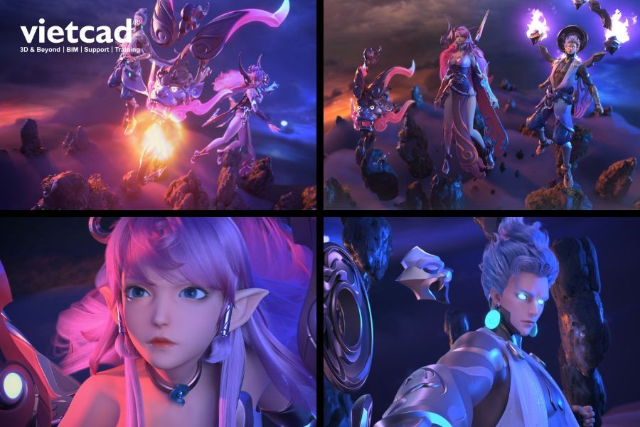 H&igrave;nh ảnh nh&acirc;n vật v&agrave; c&aacute;c ph&acirc;n cảnh 3D trong Game Cinematic Tel&rsquo;Annas & Tulen của Rare Reversee