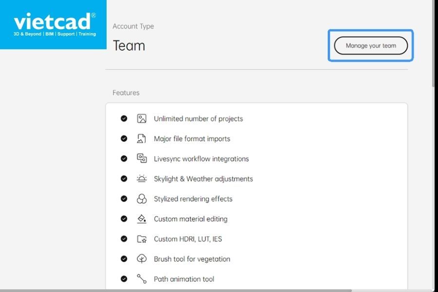 Team Management trong D5 for Teams gi&uacute;p quản l&yacute; th&agrave;nh vi&ecirc;n, ph&acirc;n quyền v&agrave; license tập trung