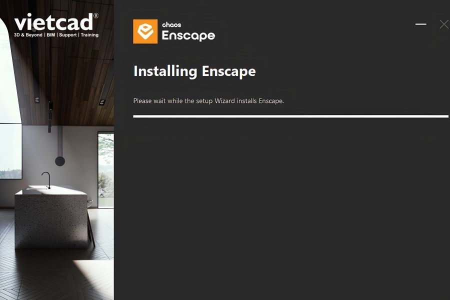 Chờ Enscape ho&agrave;n tất tiến tr&igrave;nh c&agrave;i đặt