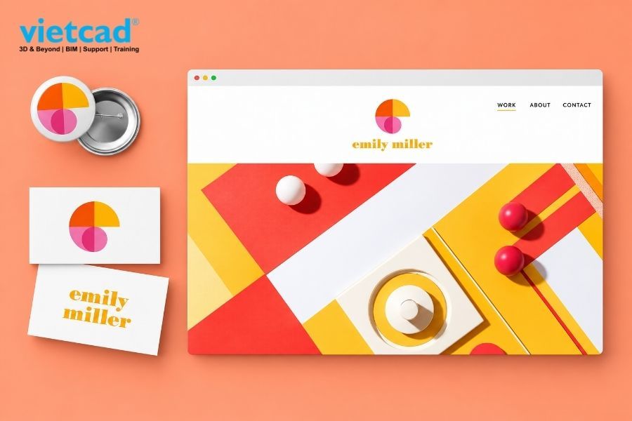Artwork logo, icon v&agrave; c&aacute;c h&igrave;nh dạng vector được tạo trong Adobe Illustrator, minh họa khả năng thiết kế đồ họa vector ch&iacute;nh x&aacute;c v&agrave; c&oacute; thể mở rộng