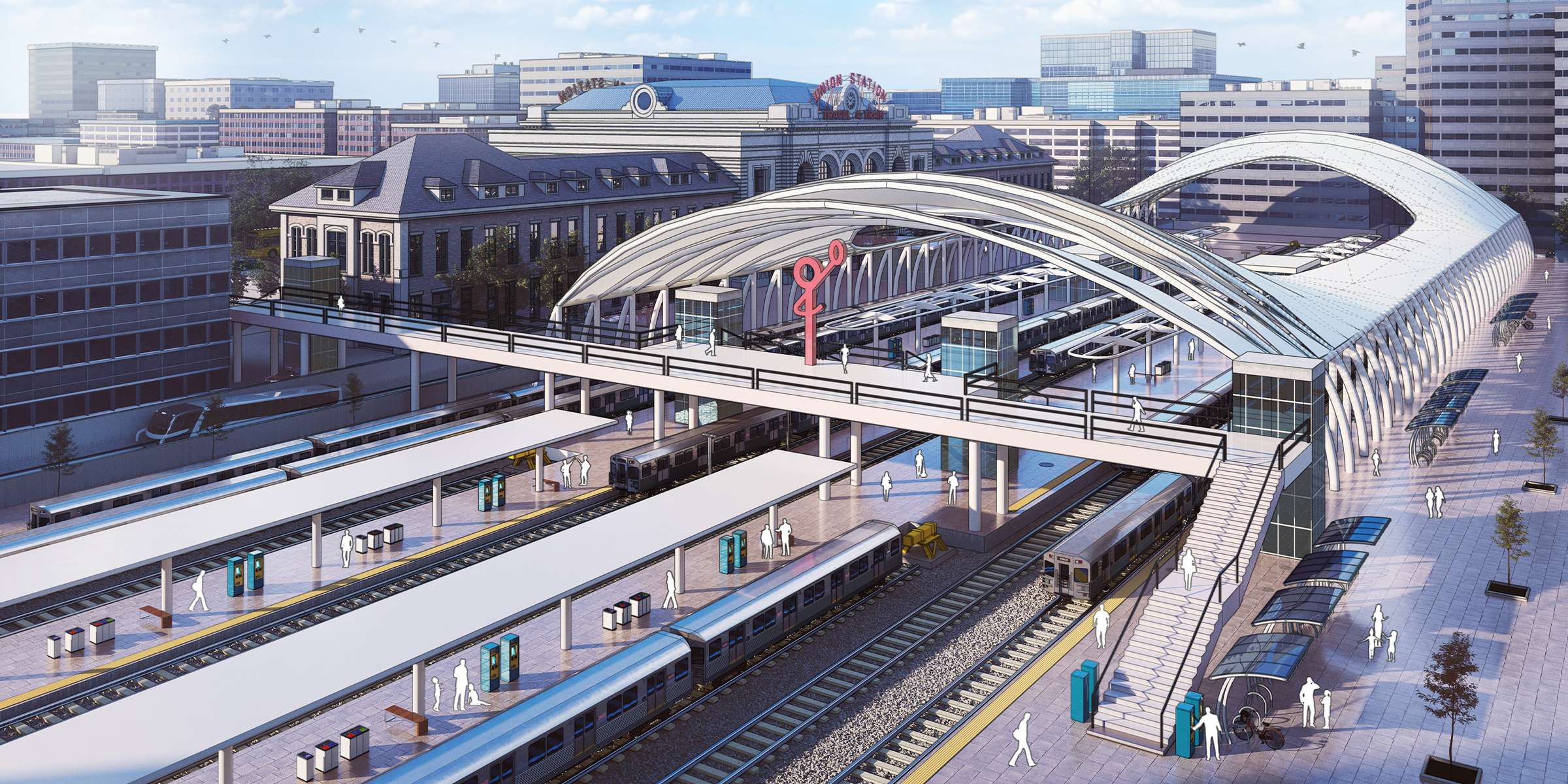 M&ocirc; h&igrave;nh 3D SketchUp được kết xuất của Union Station