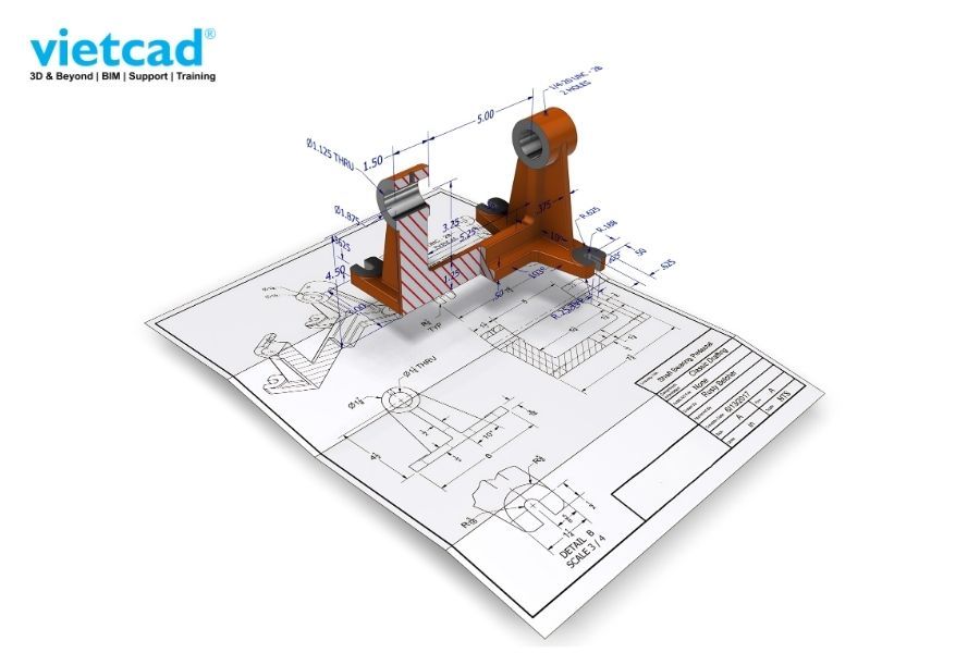 MBD gi&uacute;p giảm dần sự phụ thuộc v&agrave;o bản vẽ 2D bằng c&aacute;ch đưa to&agrave;n bộ th&ocirc;ng tin kỹ thuật l&ecirc;n m&ocirc; h&igrave;nh 3D.