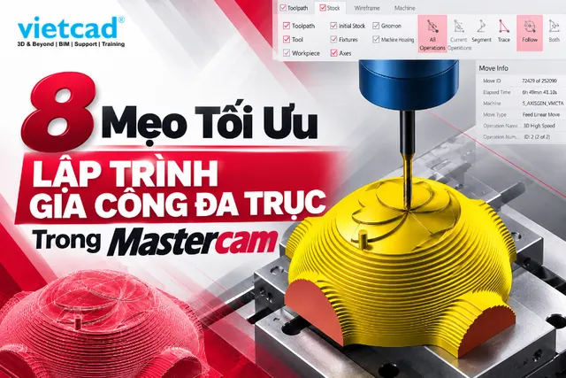 8 mẹo tối ưu lập trình gia công đa trục trong Mastercam hiệu quả