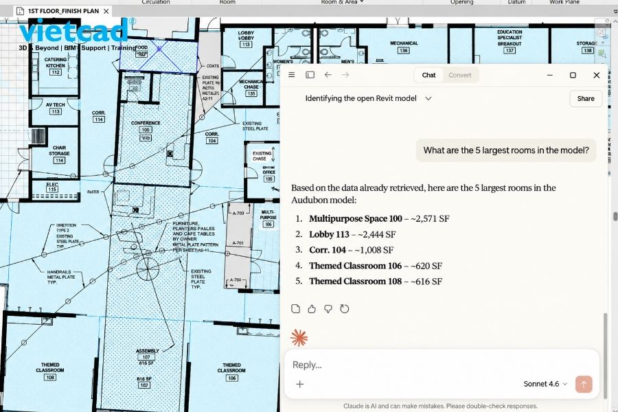 Revit MCP Read truy vấn v&agrave; kiểm tra th&ocirc;ng số phần tử trong m&ocirc; h&igrave;nh BIM
