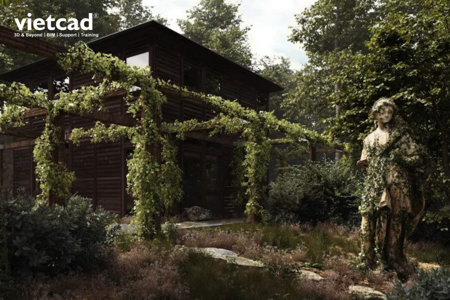 Forest Pack trong 3ds Max d&ugrave;ng để ph&acirc;n t&aacute;n c&acirc;y cối, thực vật v&agrave; nhiều đối tượng tr&ecirc;n cảnh 3D với số lượng lớn