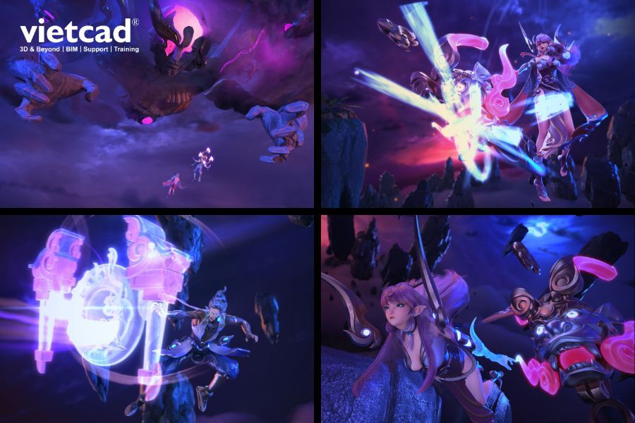 Một số cảnh VFX trong Game Cinematic Tel&rsquo;Annas & Tulen T&acirc;n Ni&ecirc;n Vệ Thần do Rare Reversee thực hiện