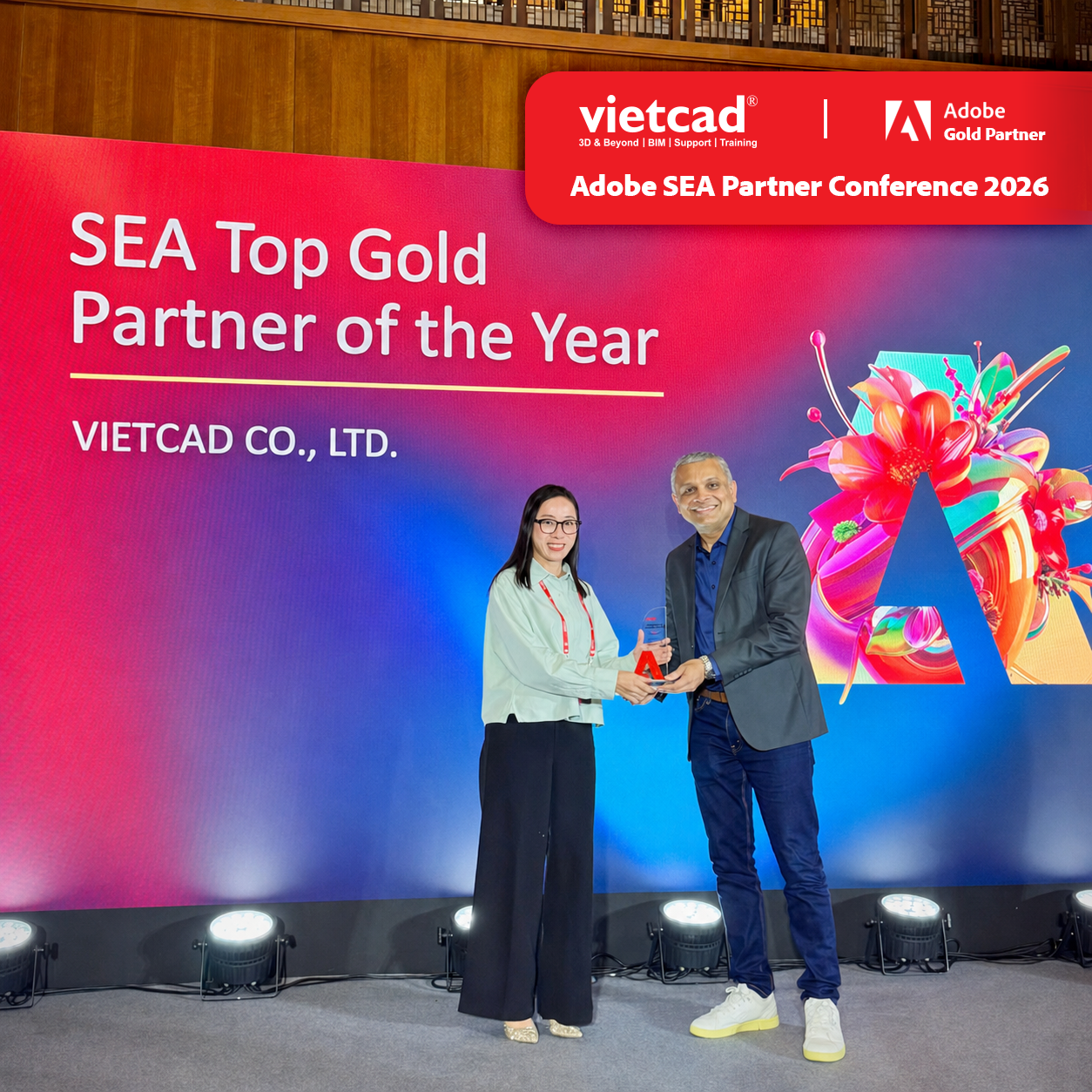 ietCAD nhận giải Adobe SEA Top Gold Partner of the Year 2026