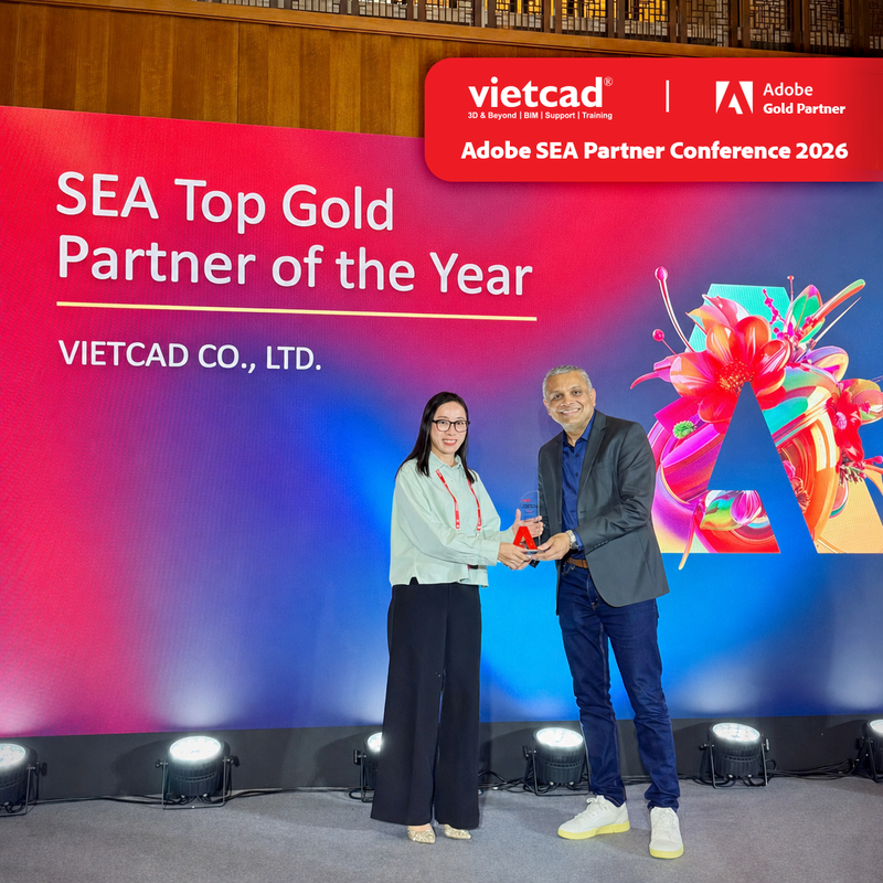 ietCAD nhận giải Adobe SEA Top Gold Partner of the Year 2026