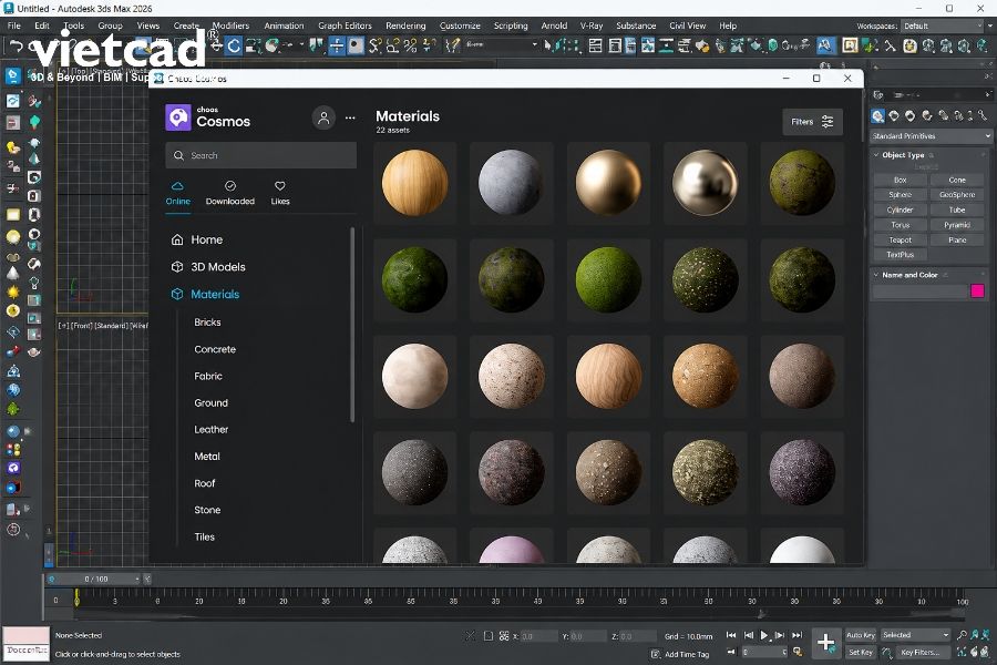 Thư viện vật liệu Corona Renderer tr&ecirc;n Chaos Cosmos v&agrave; c&aacute;ch ứng dụng