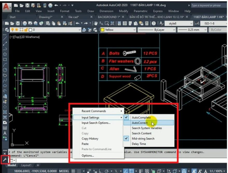 Bat Tat Dong Command Goi Y Lenh Trong Autocad (6)