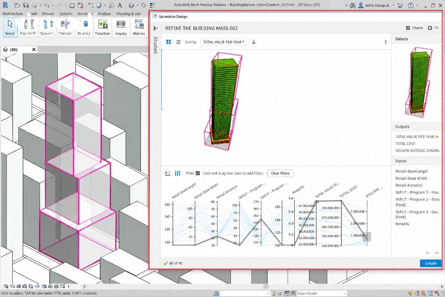 Generative Design gi&uacute;p tạo v&agrave; đ&aacute;nh gi&aacute; nhiều phương &aacute;n thiết kế theo mục ti&ecirc;u v&agrave; r&agrave;ng buộc đầu v&agrave;o. Autodesk Assistant hỗ trợ truy vấn m&ocirc; h&igrave;nh v&agrave; thực hiện một số t&aacute;c vụ bằng ng&ocirc;n ngữ tự nhi&ecirc;n