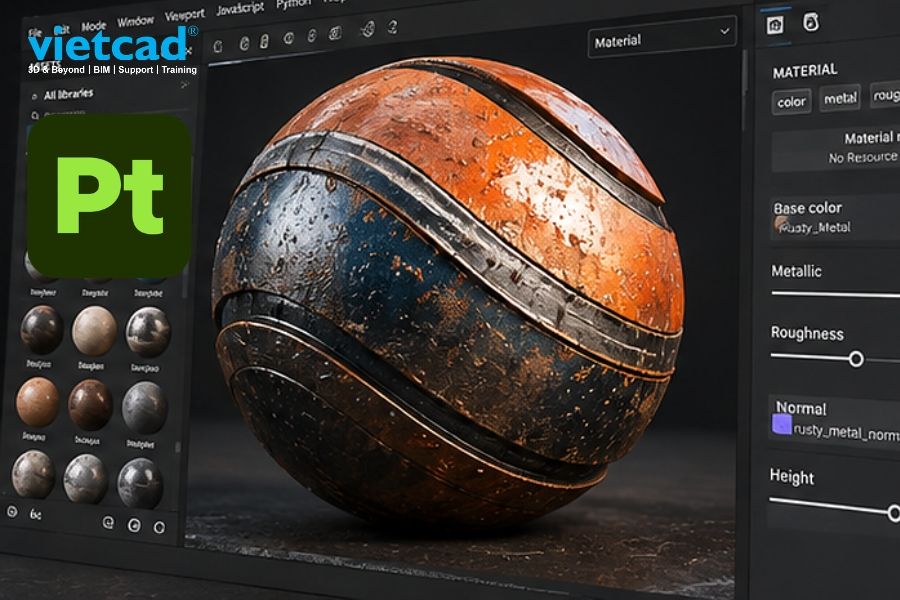 Adobe Substance 3D Painter hỗ trợ tạo vật liệu, texture v&agrave; ho&agrave;n thiện bề mặt m&ocirc; h&igrave;nh 3D chuy&ecirc;n nghiệp